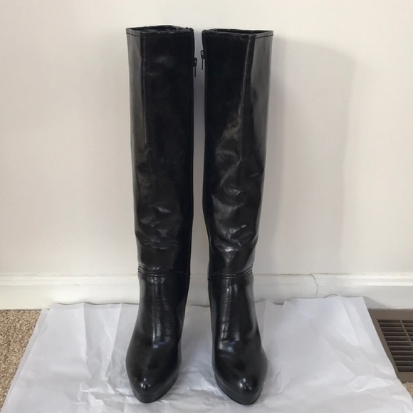 GOMAX Size 10 black knee high zippered boots - Picture 1 of 11